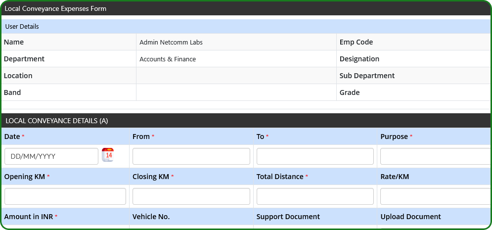 Leave Requisition Form